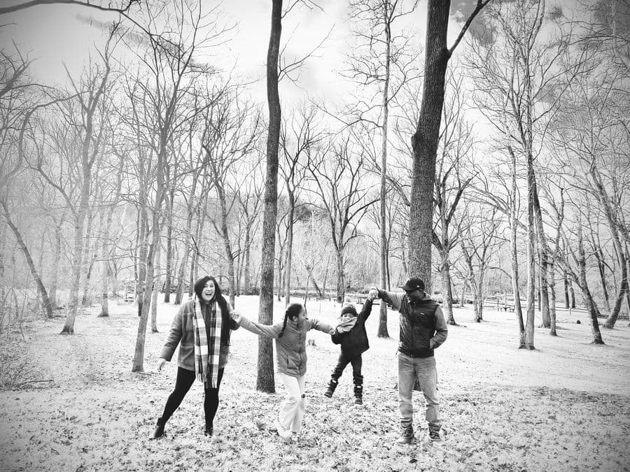 Jerry Blount with his wife and children